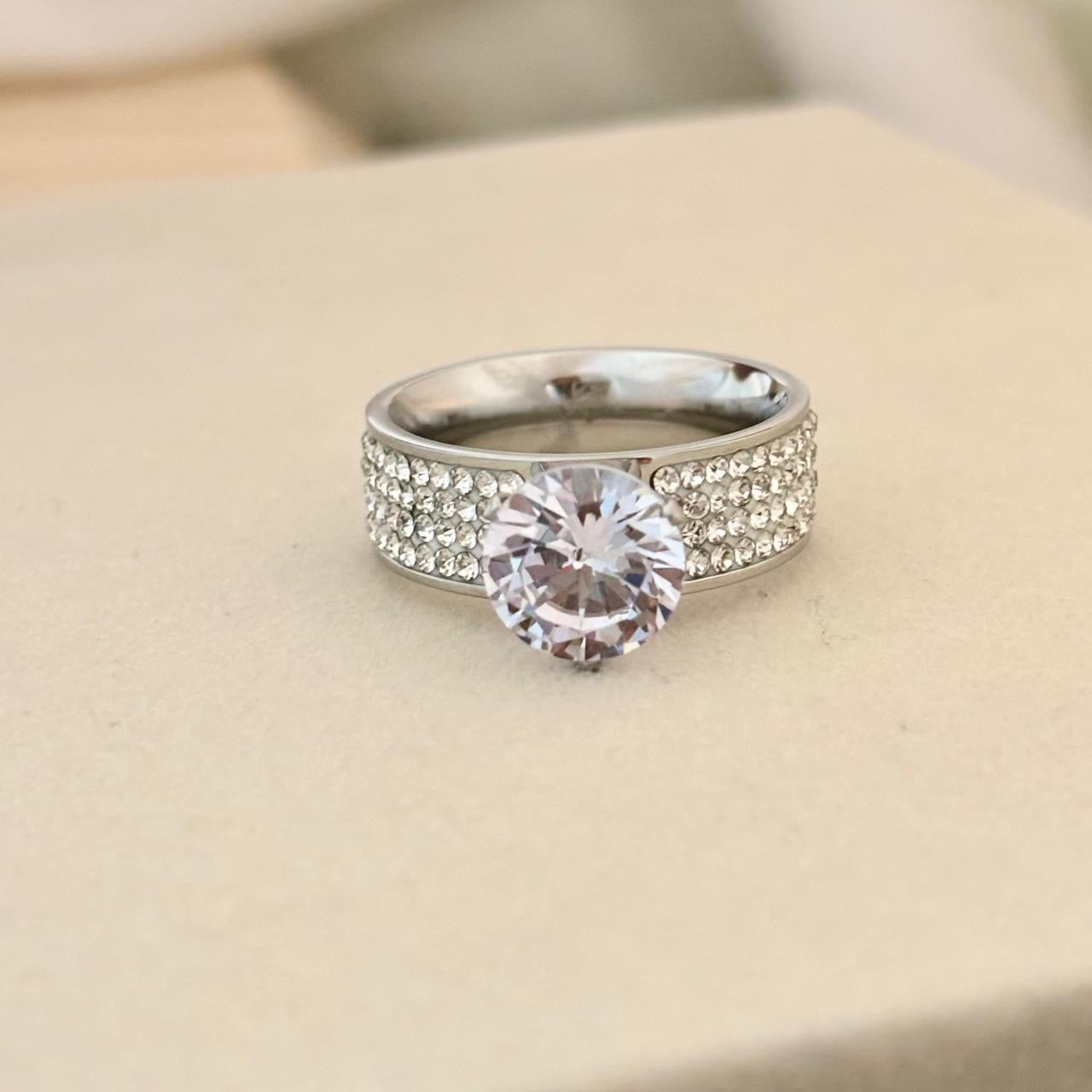 LUX Cluster Diamond Ring -Silver