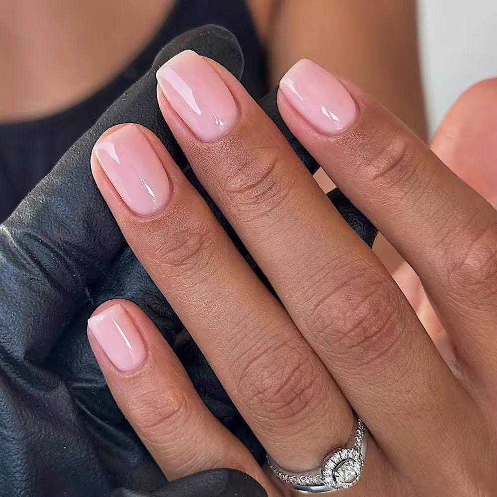 Baby Pink Gel Press On Squaroval Nails