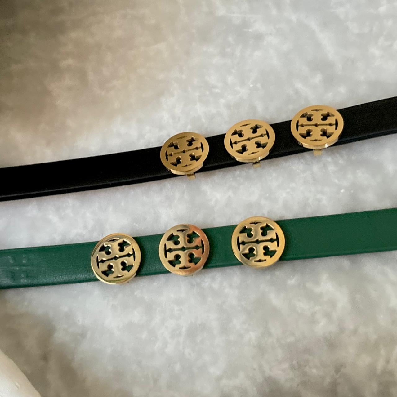 T- Signature Leather Bracelet -22K