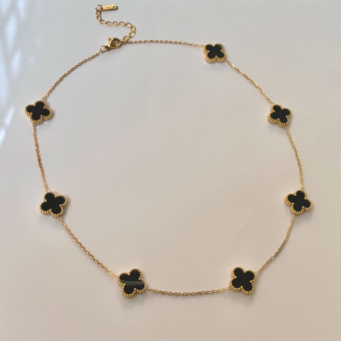 Luxe Black 7 Motifs Clover Necklace -Limited Edition