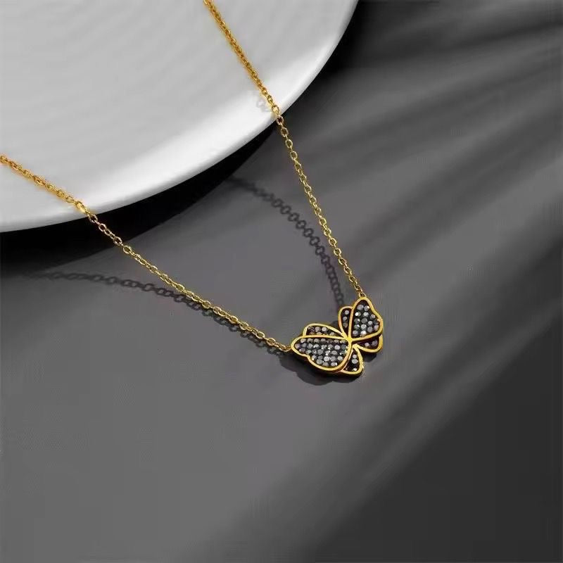 LUXE Black Zircon Flutter Necklace