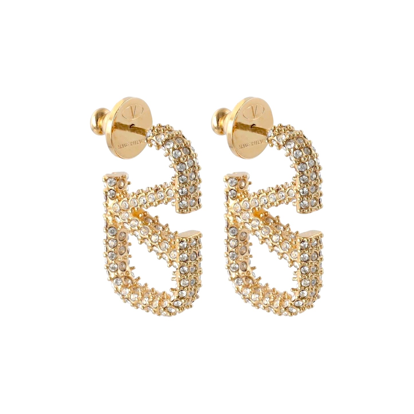 Valentino Swarovski Crystal Pave Hoops