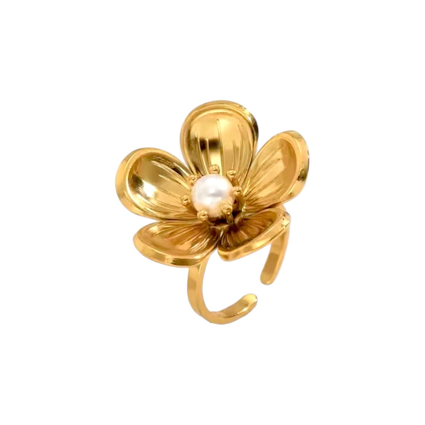 Rare Pearl Bloom Ring -18K