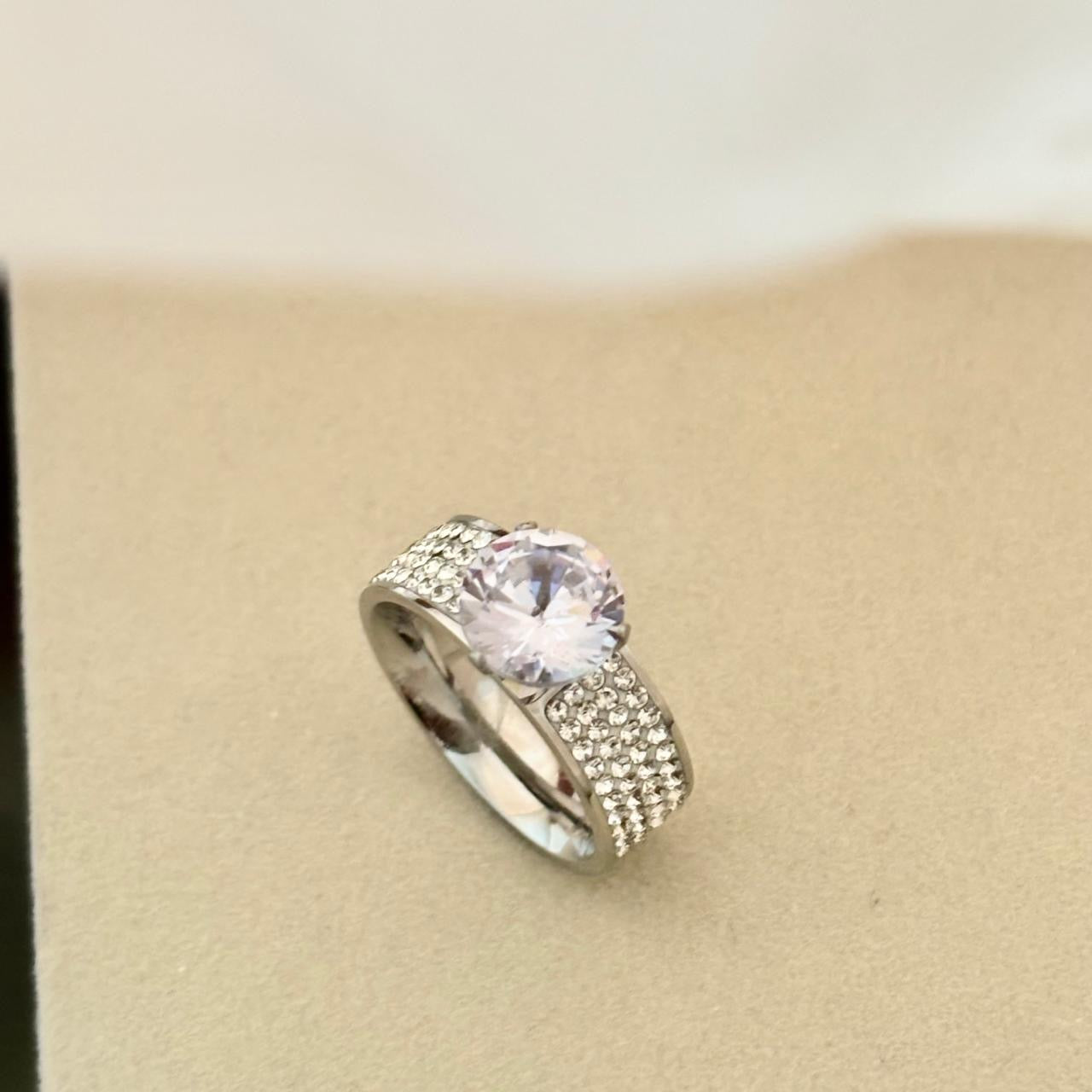LUX Cluster Diamond Ring -Silver