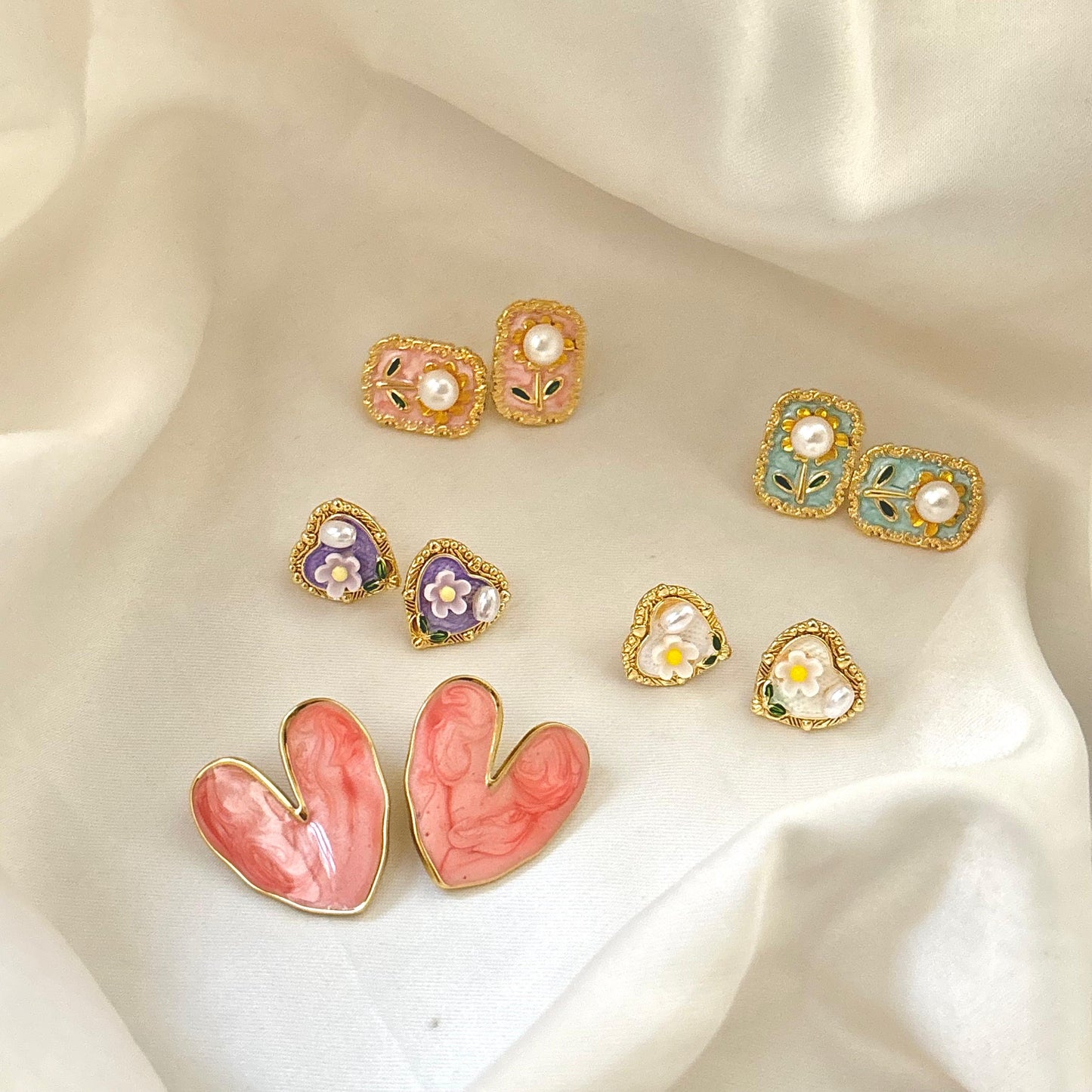 Love In Bloom Studs -Peachy Keen