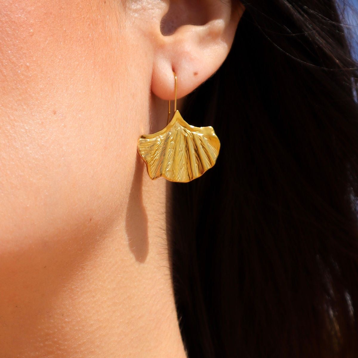 Crinkle Leaf Earrings