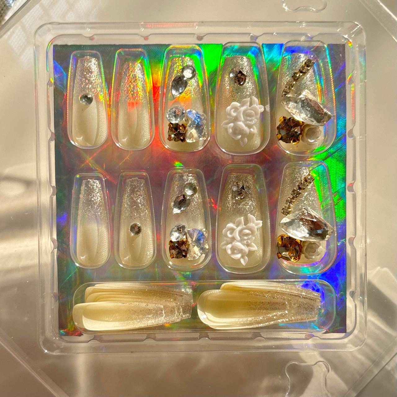 Sparkly Ombre Rhinestone Press On Nails