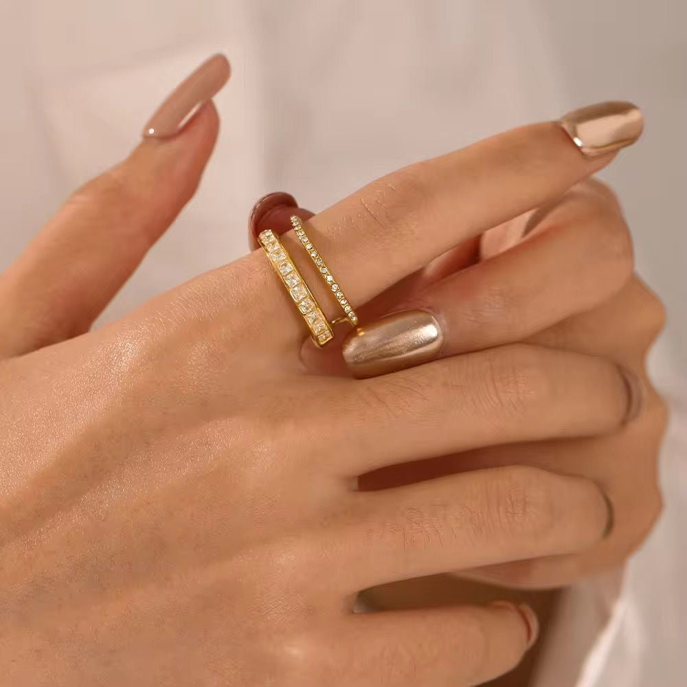 Bezel Diamantés LUX Stacked Ring