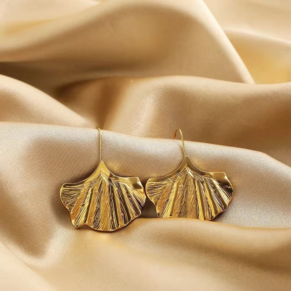 Crinkle Leaf Earrings