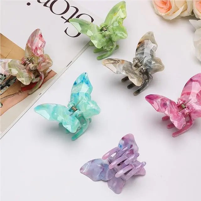 Mariposa Marble Claw Clip -Forest