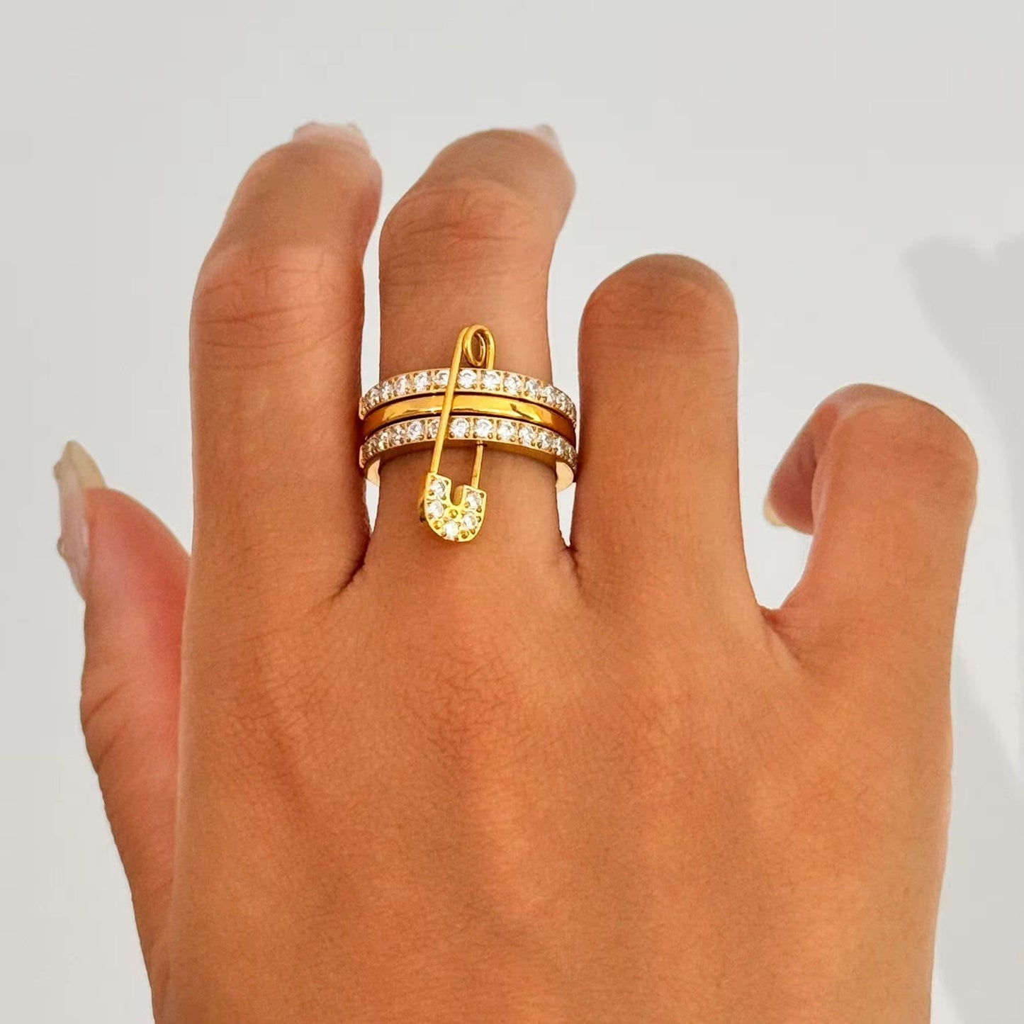Pinned With Diamond Stack Ring