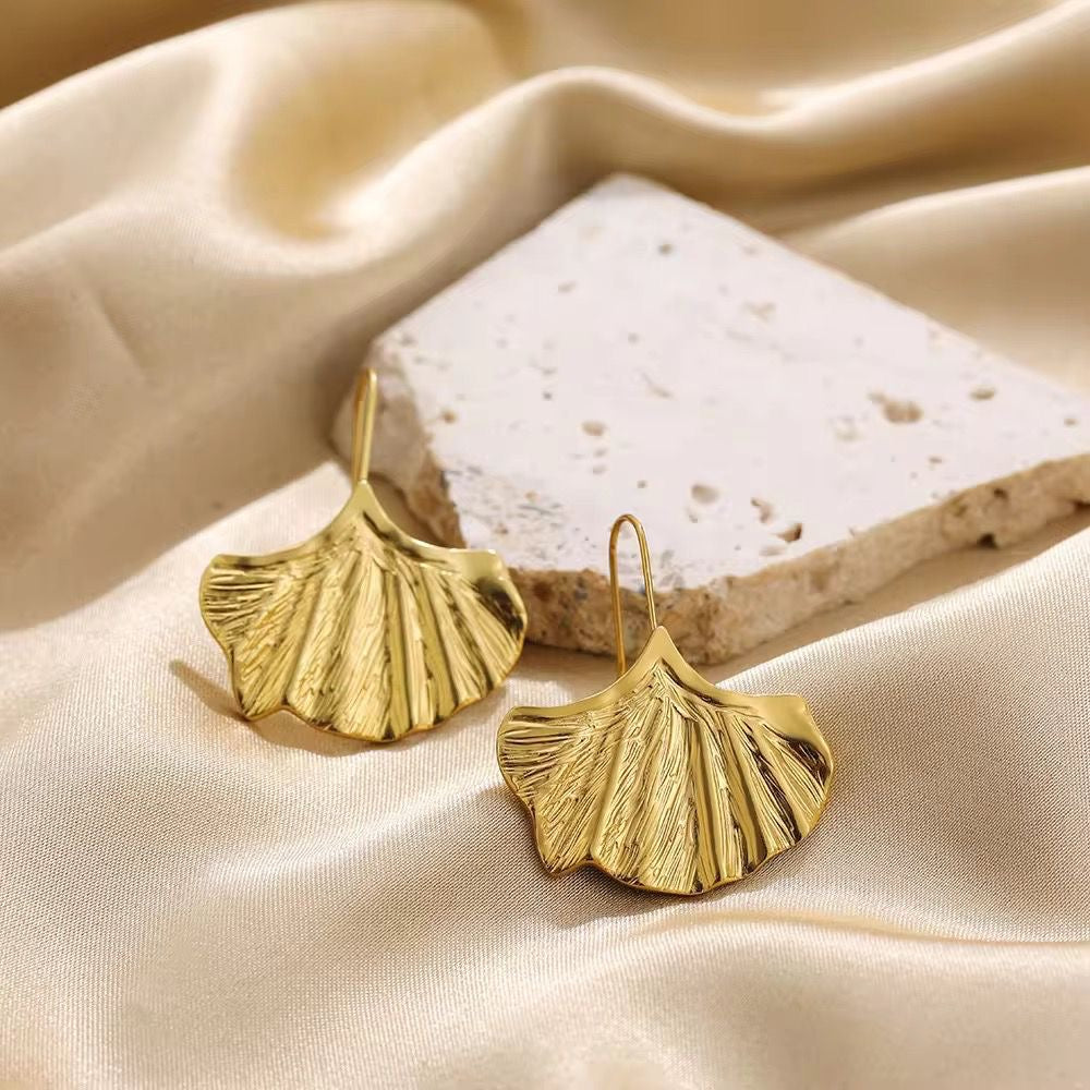 Crinkle Leaf Earrings
