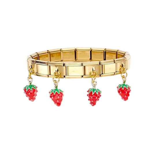 Strawberry Italian Charm Bracelet