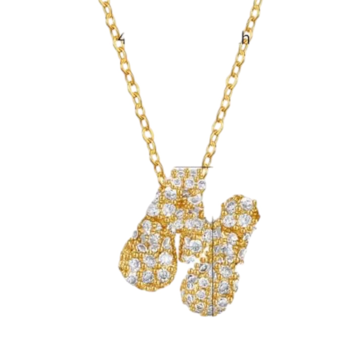 Paved Puffy Initial Necklace 2.0