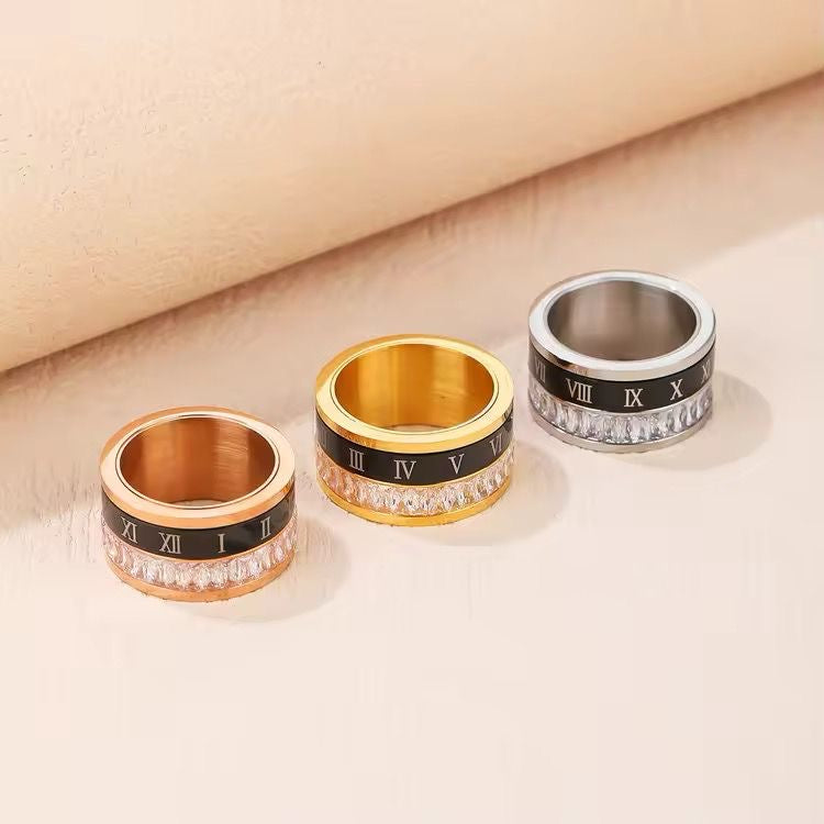 Roman Baguette Stacked Ring -18K