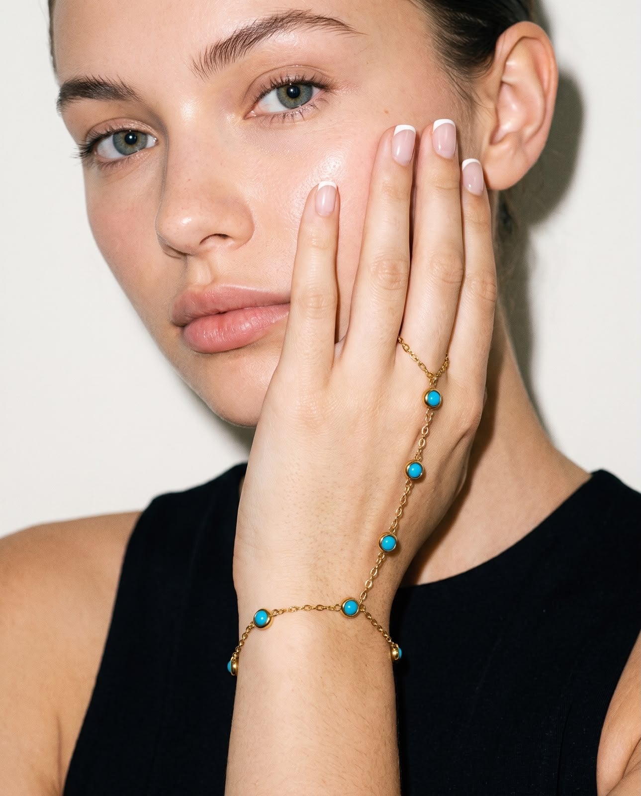 Turquoise Beaded Hand Chain