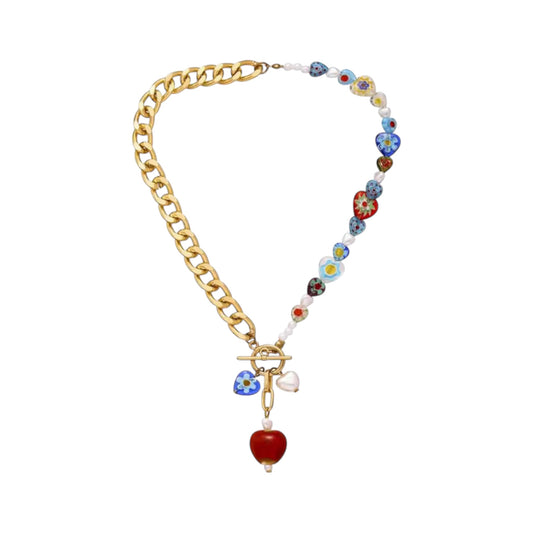 Whimsy Curb Beaded Charm Necklace