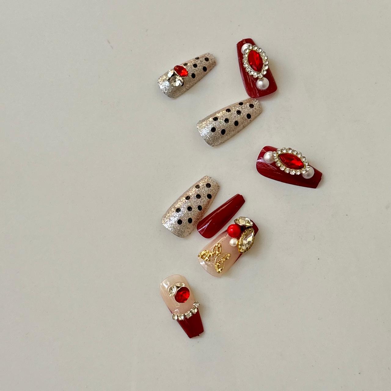 Aesthetic Y2K Rhinestone Nail Set -24 Pieces