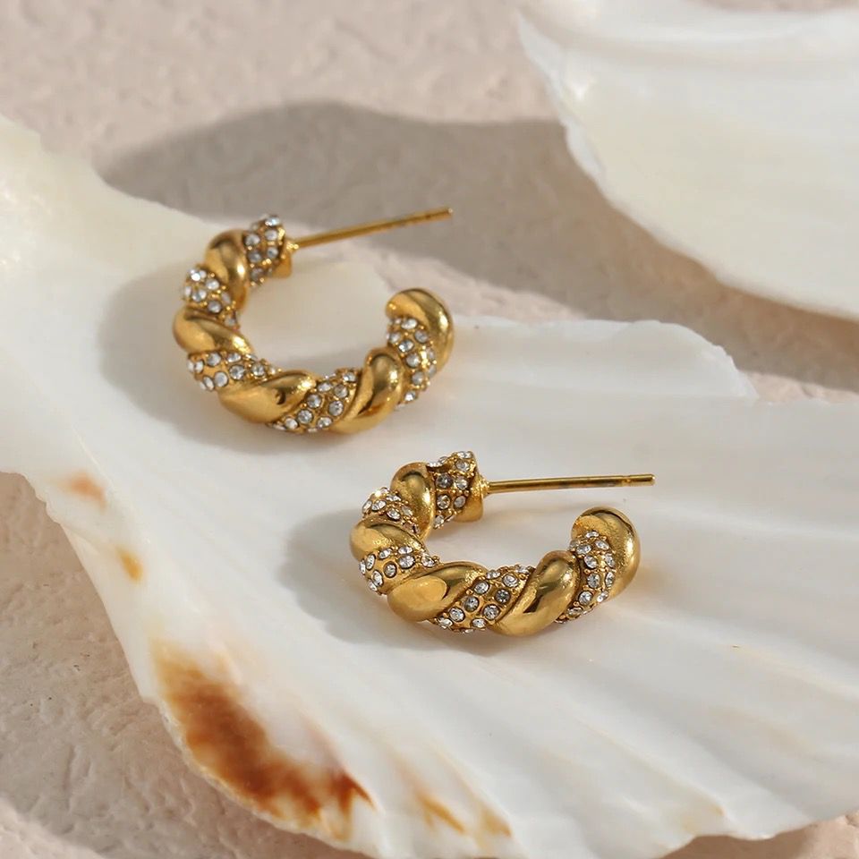Cz Crossiant C Hoops
