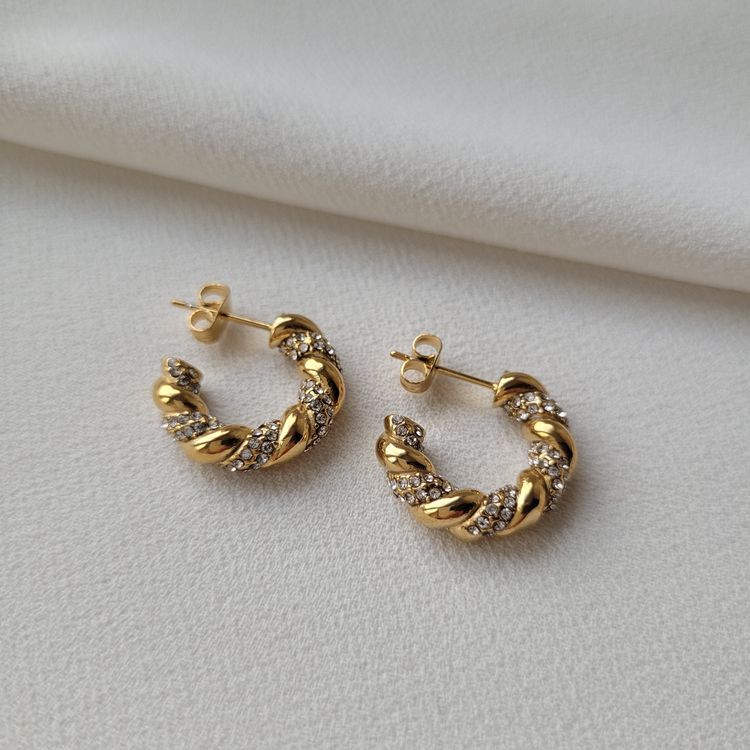 Cz Crossiant C Hoops