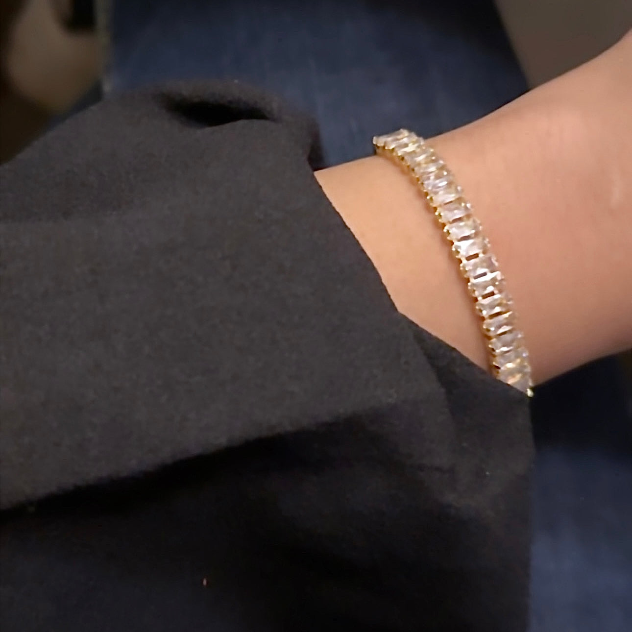 Luxury Queen Baguette Bracelet -Honey Gold