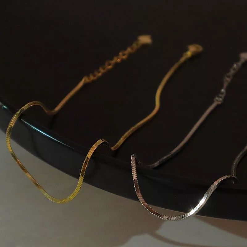 Sleekest Snake Anklet -Gold