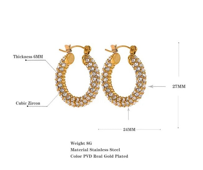 Dazzling Zircon Hoops