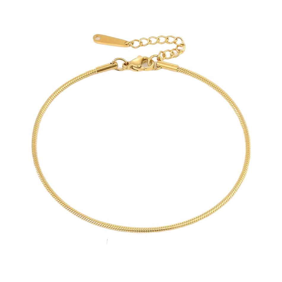 Sleekest Snake Anklet -Gold