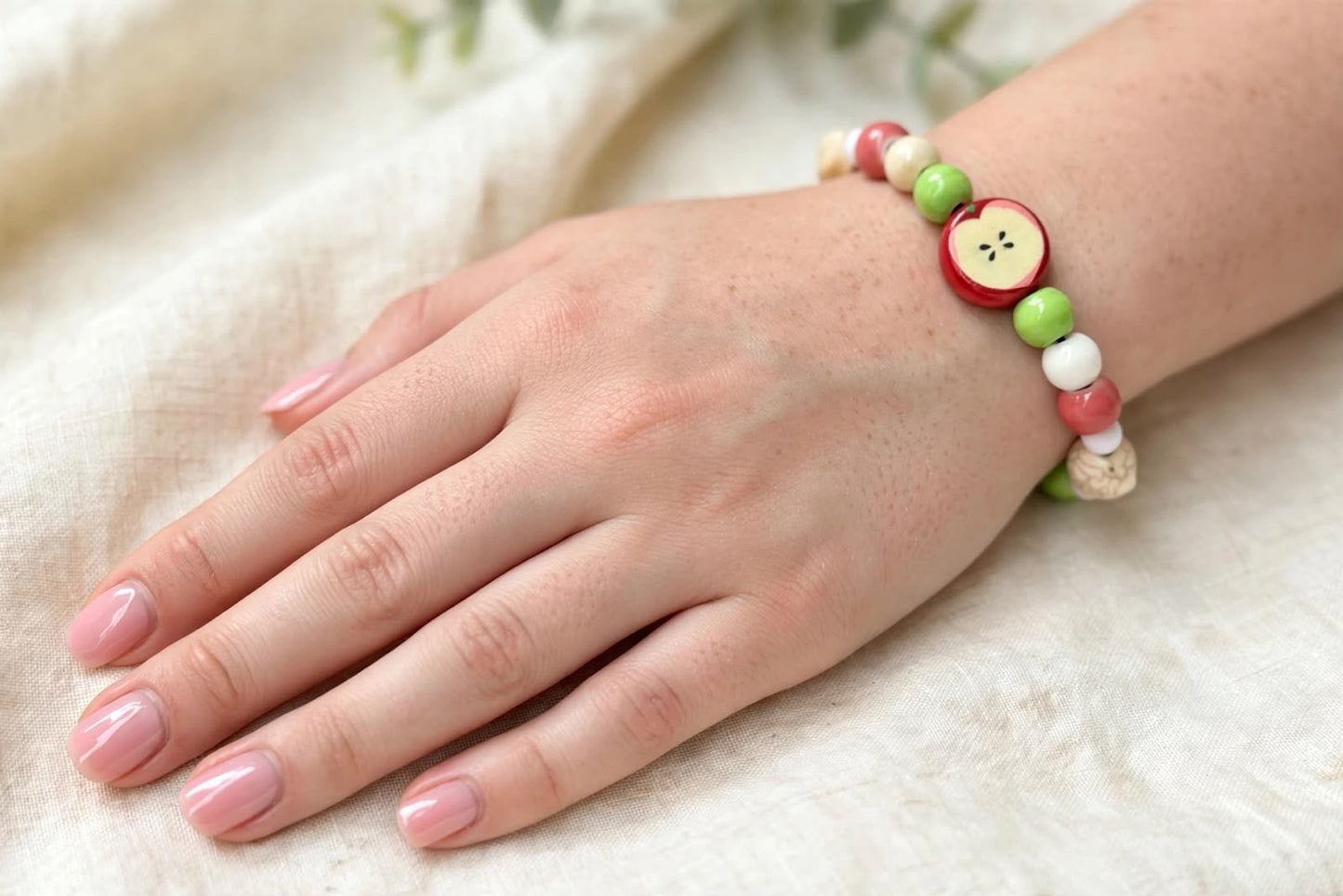 Apple Crunch Beaded Bracelet