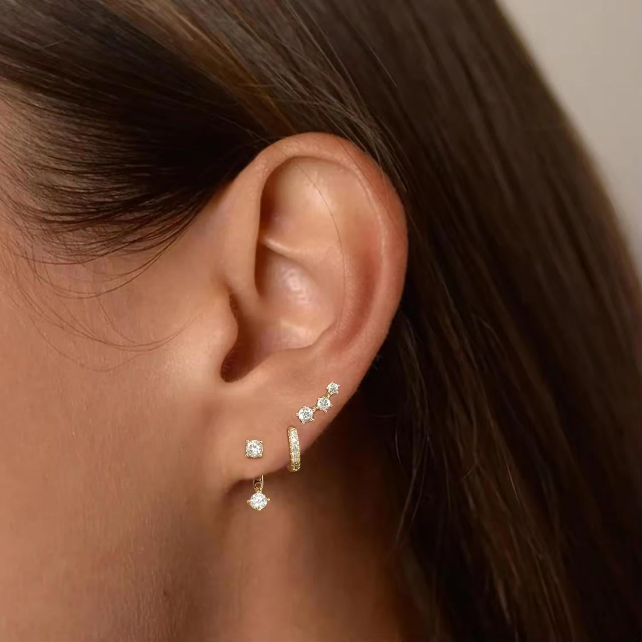 Galaxy Gleam Studs & Hoops Set -Set Of Three