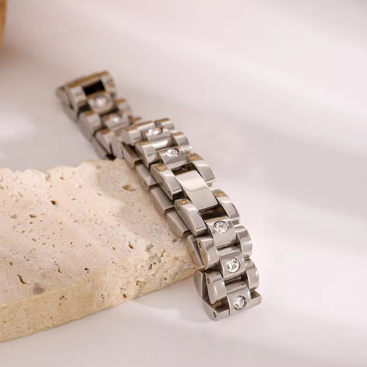 Adele Cz Watch Strap Bracelet -Silver