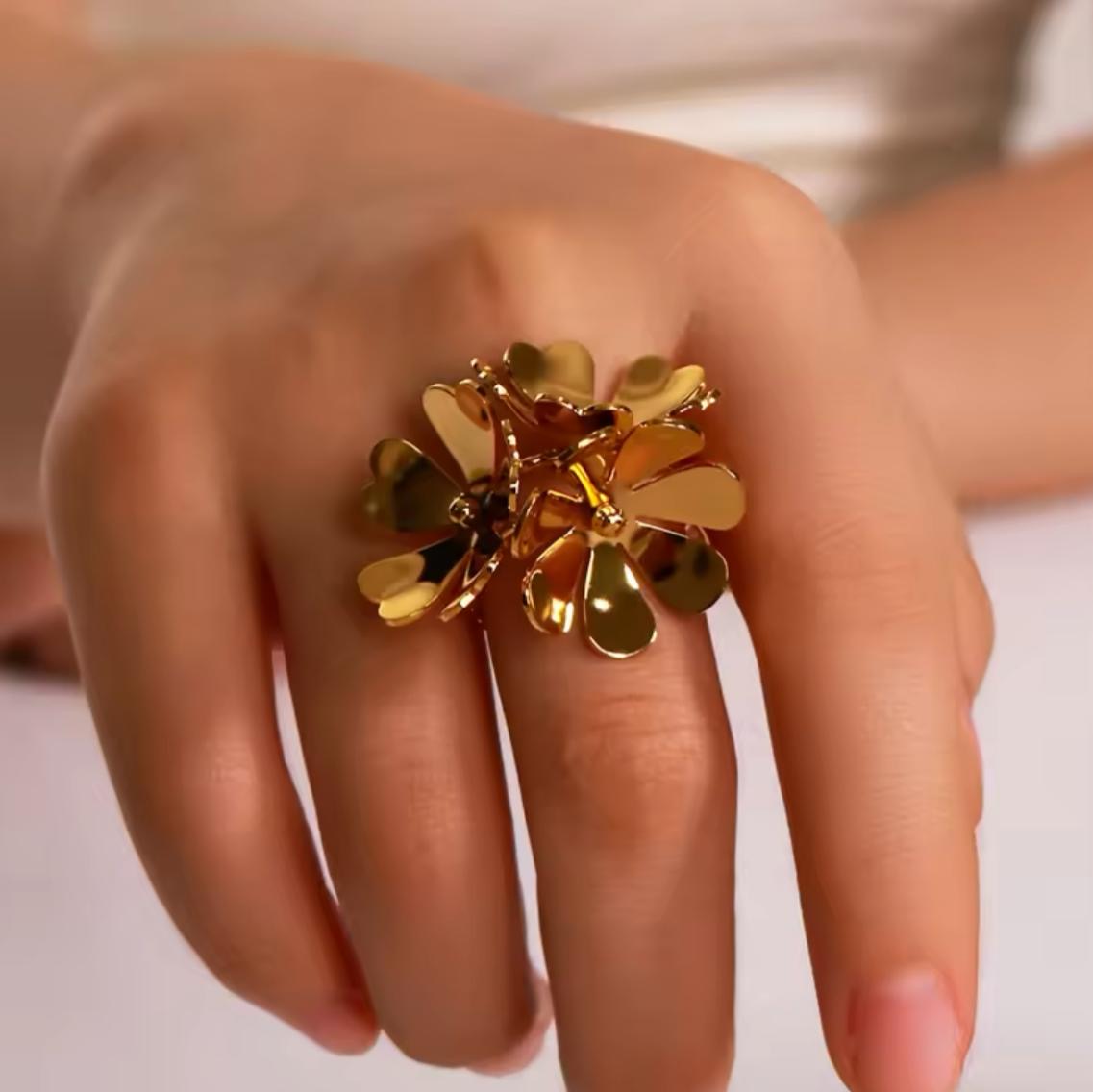 Flora Party Glitz Ring -18K