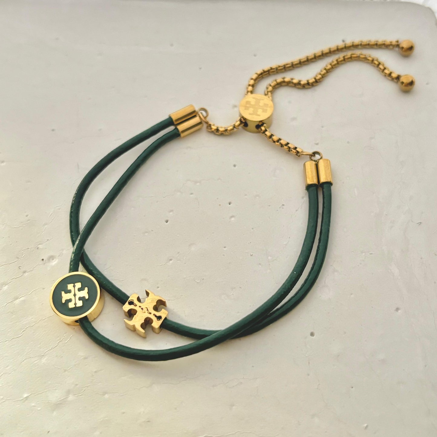 Layered Kira Tb Charm Bracelet -Emerald