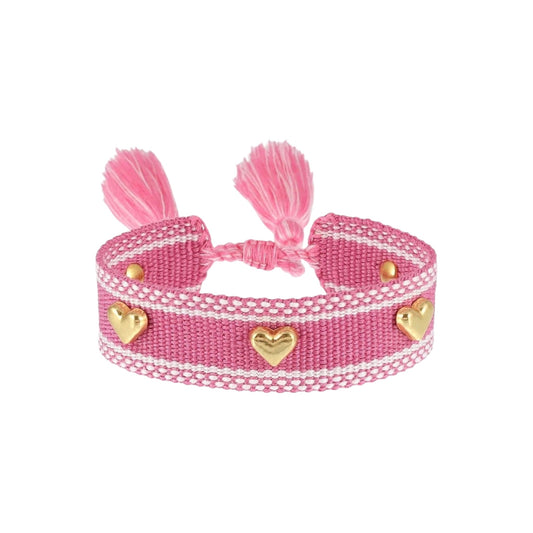 Raspberry Frappe Woven Bracelet