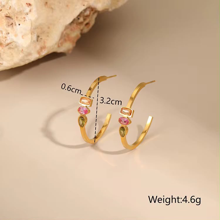 Tri Gemma Multi Hoops
