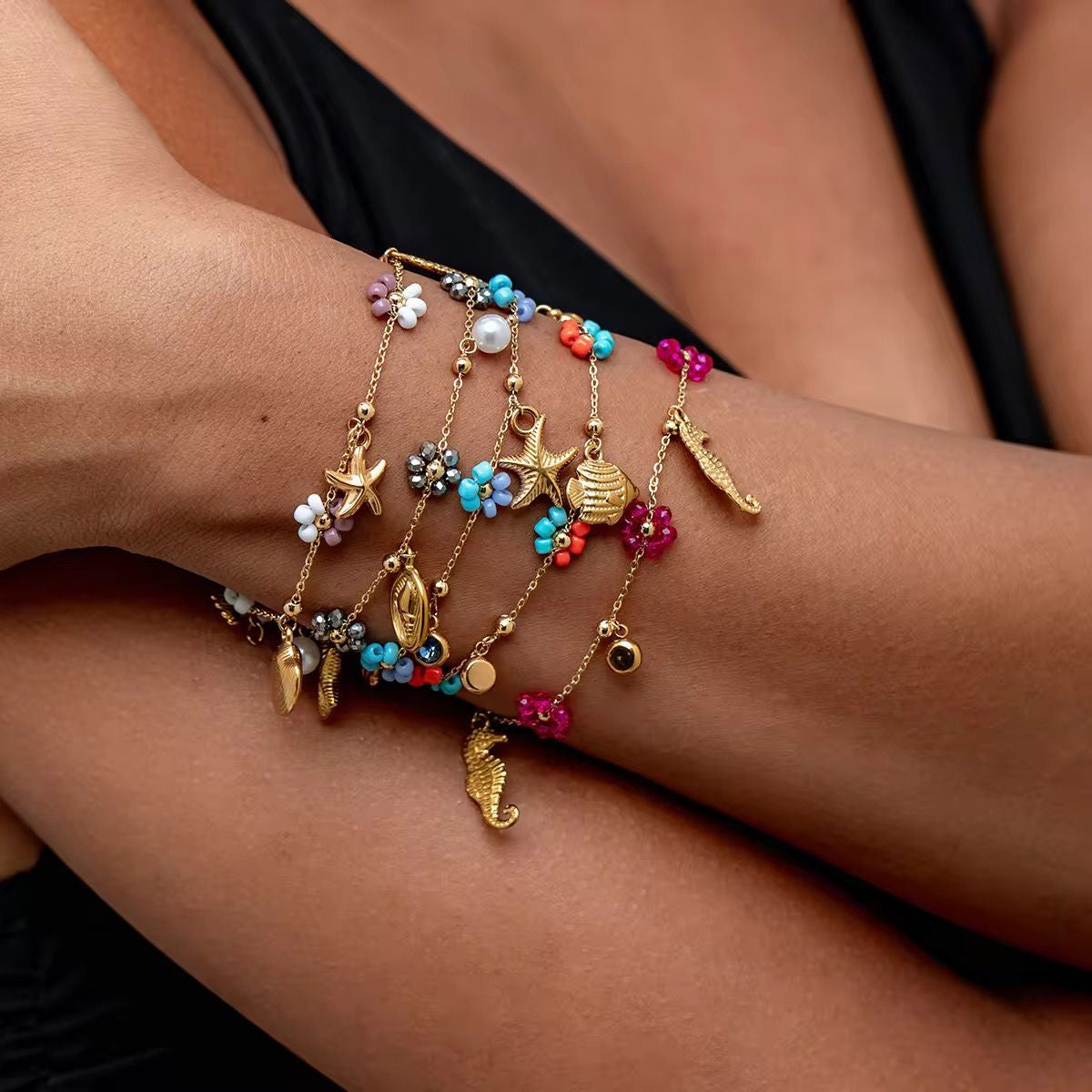 Fuchsia Serenade Charm Bracelet
