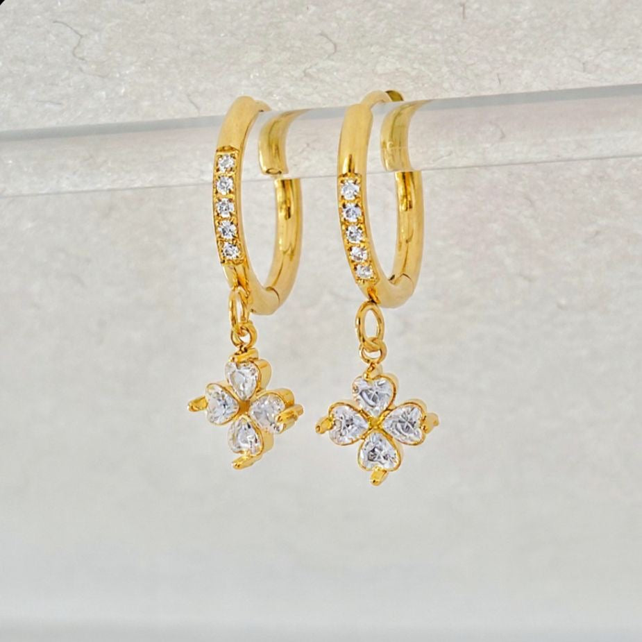Queen Clovia Charm Hoops