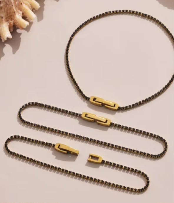 Black Petite Tennis Bracelet