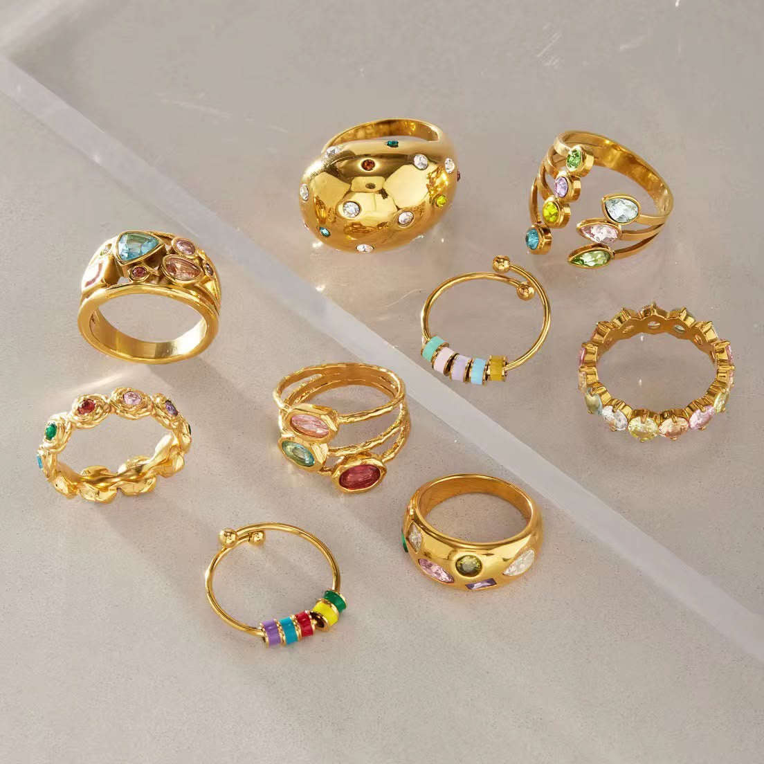Rainbow Frill Ring