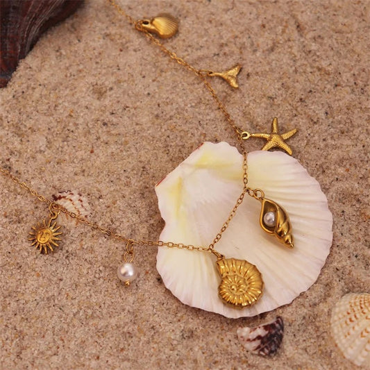 Sea Charm Necklace -18K