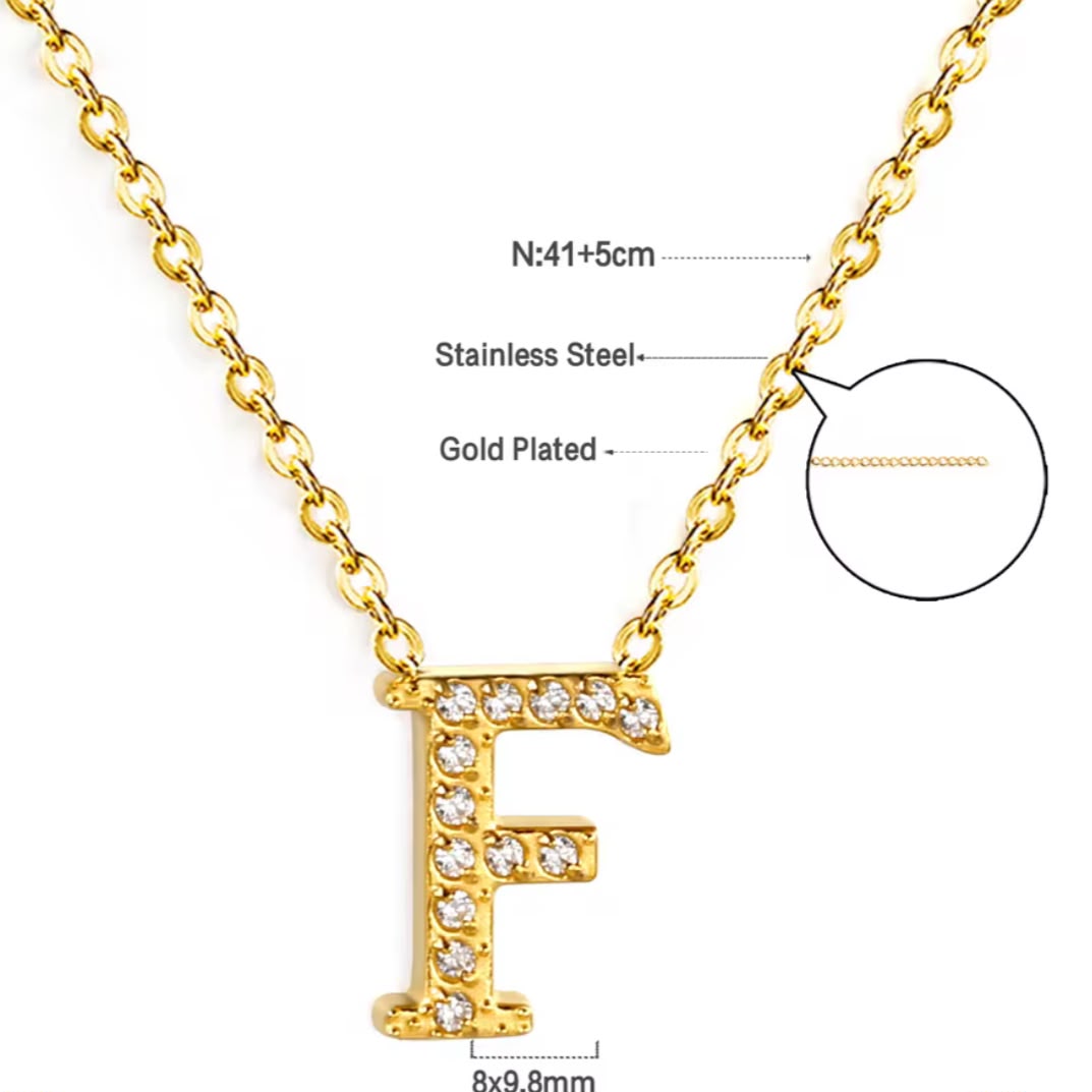 Letter LUXE Initial Necklace