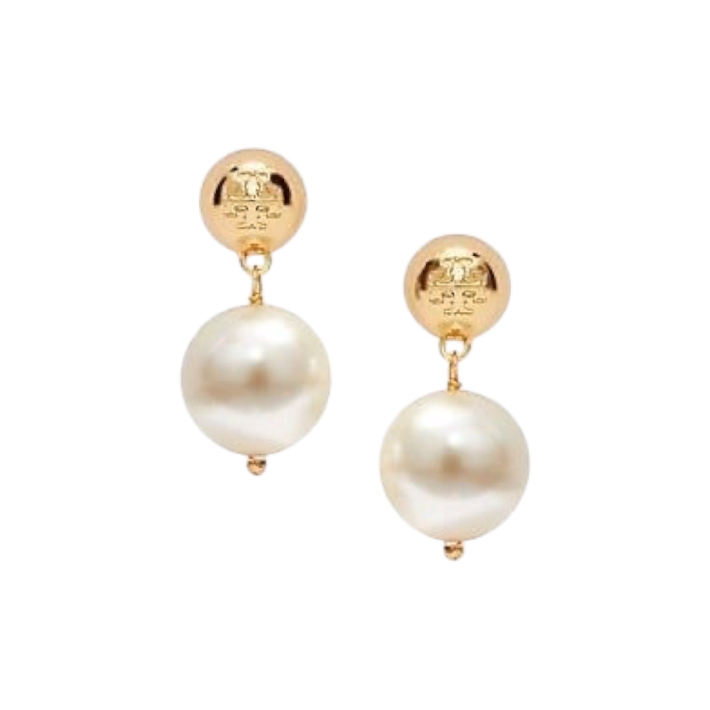 Kira Gold Big Pearl Drop Studs -22K