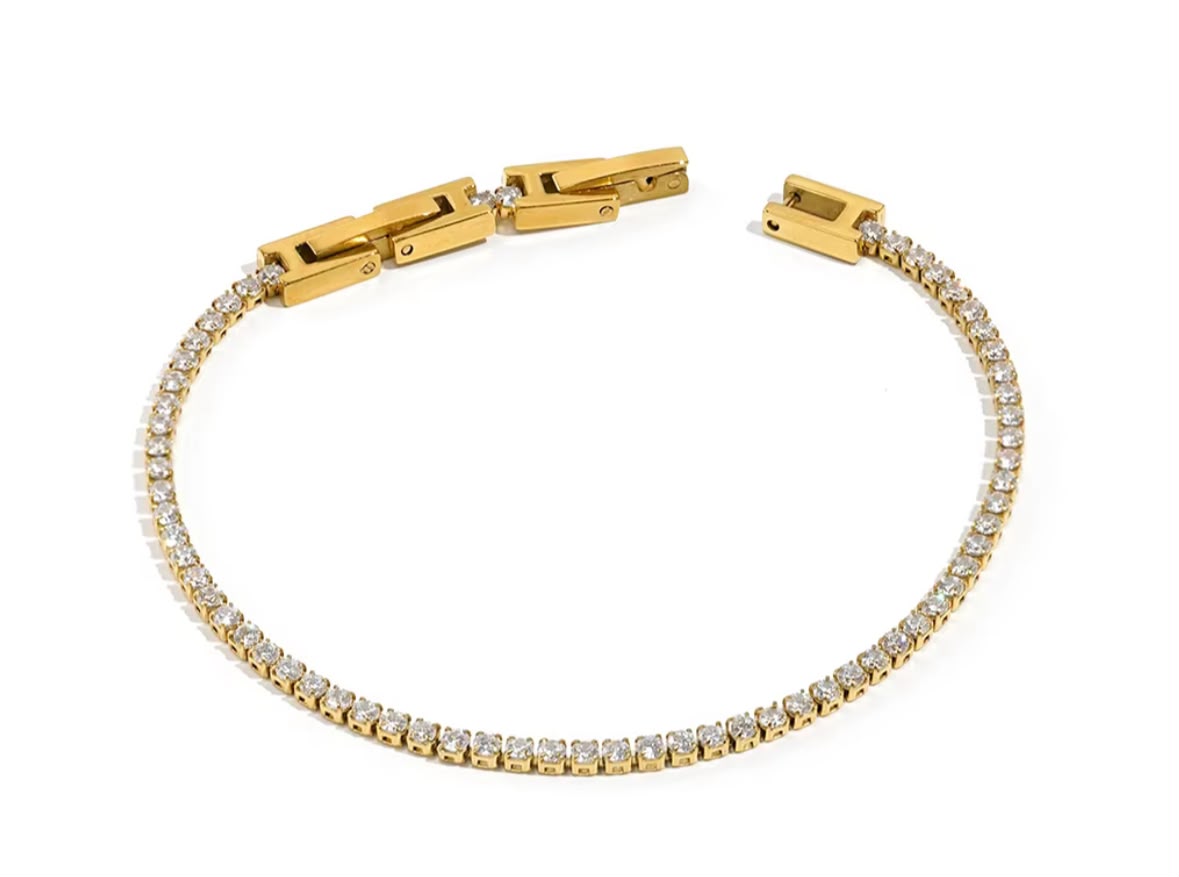 Gold Petite Tennis Bracelet
