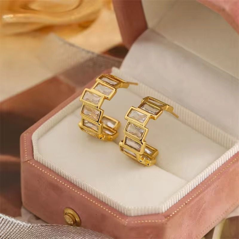 Anatasia Baguette Hoops