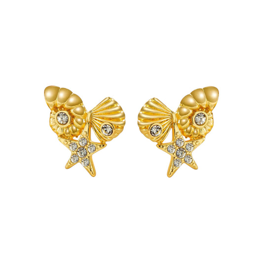 Oceanic Serenade Studs -18K
