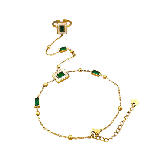 Emerald Goddess Hand Chain