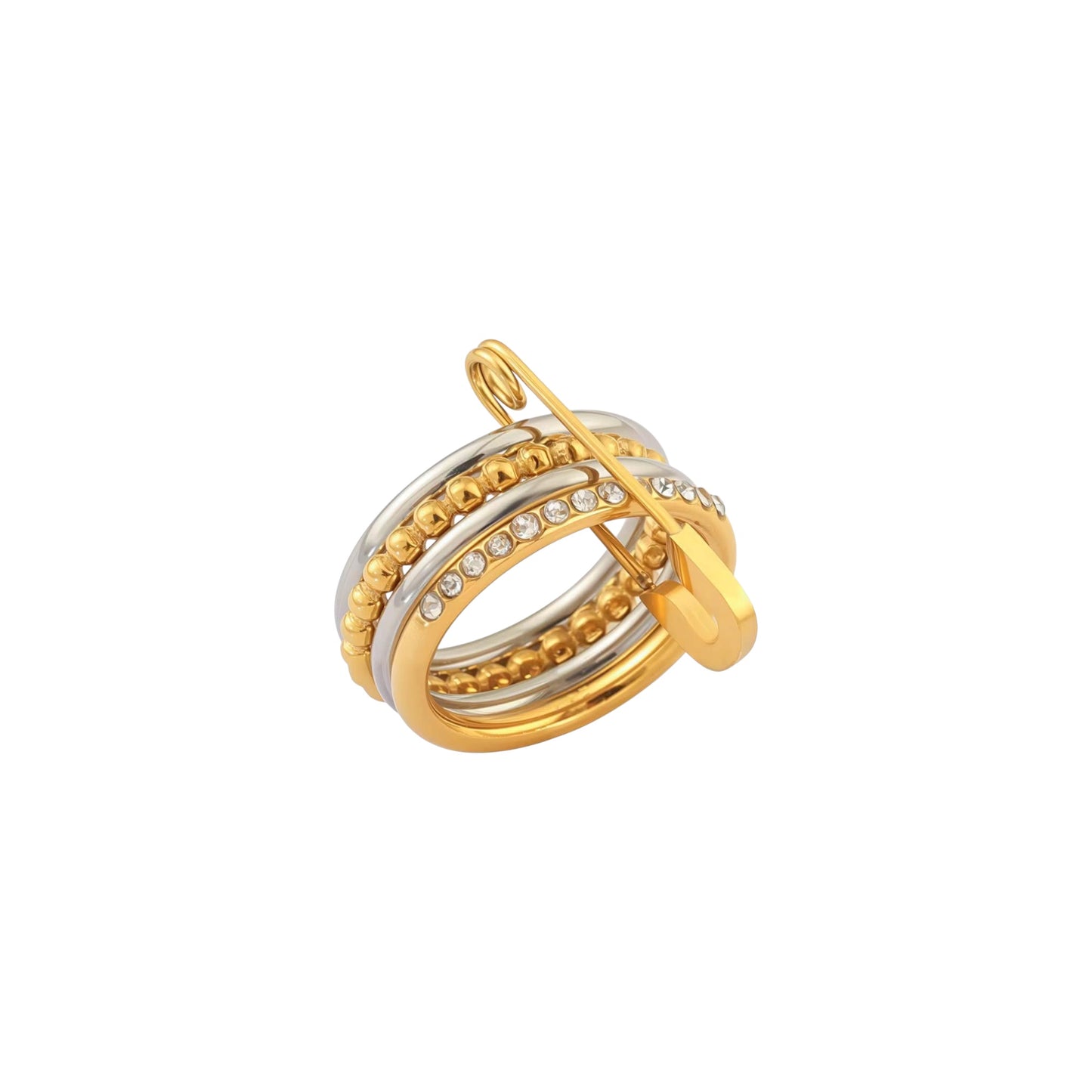 Safety Pin Quadra Stack Ring