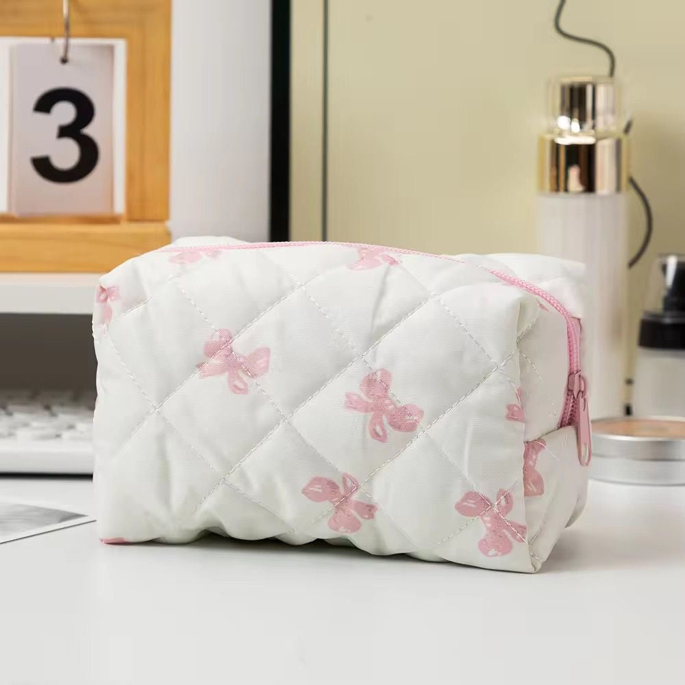 Cutesy Quilted Travel X Makeup Bag