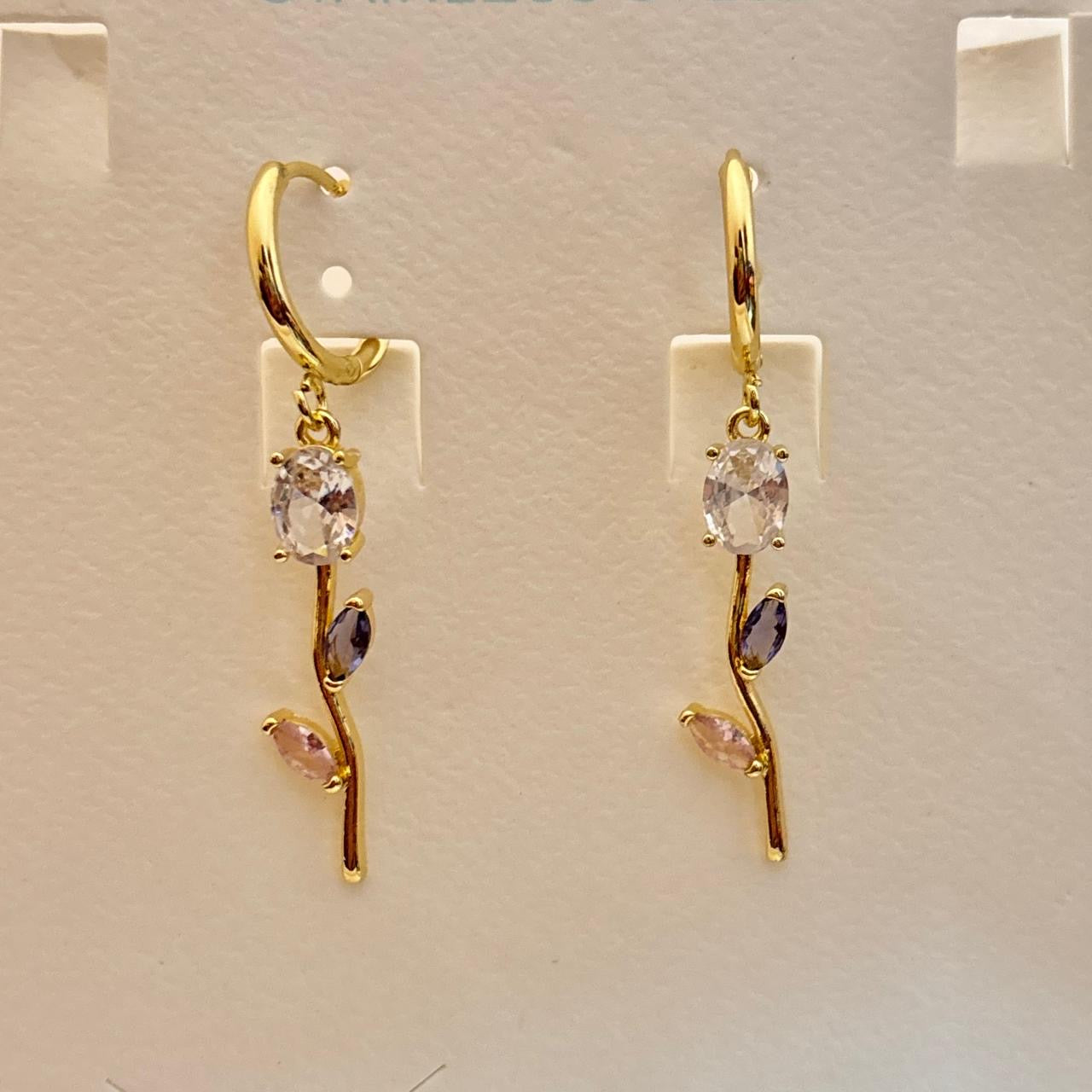 Ombré Rose Vine Hoops