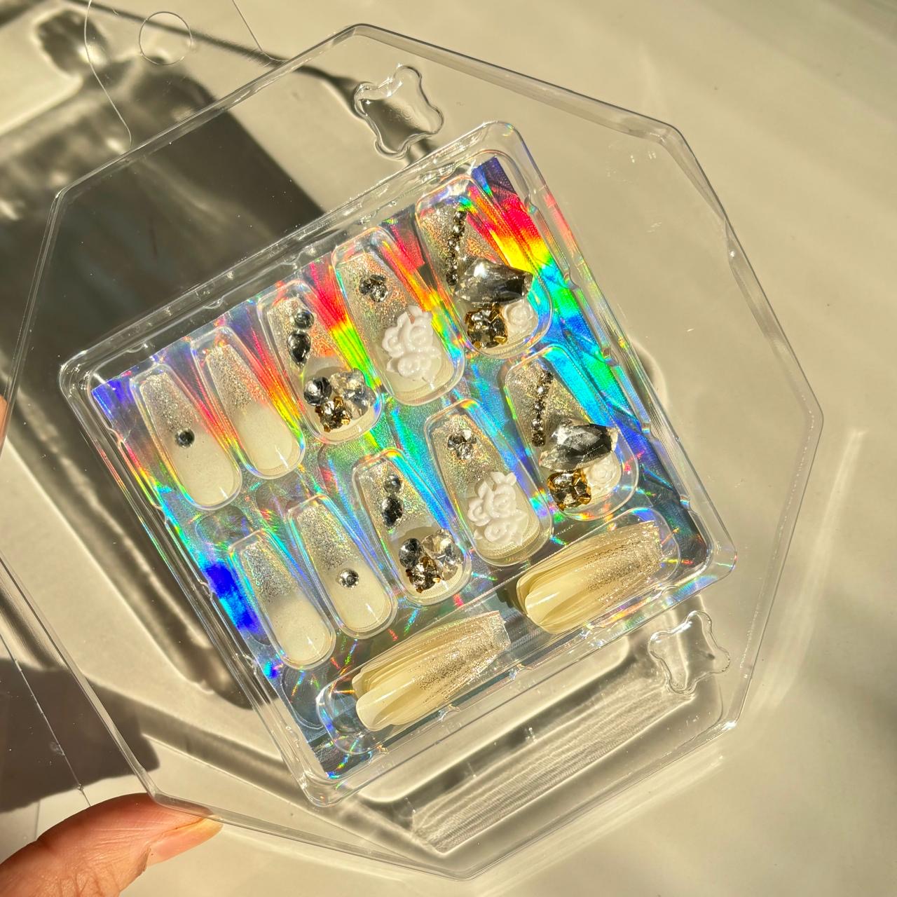 Sparkly Ombre Rhinestone Press On Nails